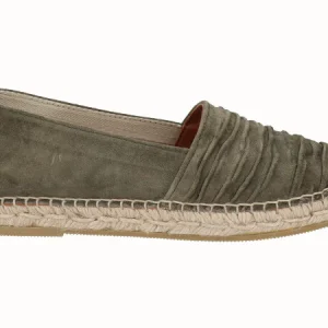 Alpargata Plana Cásica Yute Piel Kaki