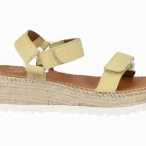 Sandalias Plataforma Piel Amarillo