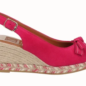 Alpargata Peep Toes Cuña Media Fuxia