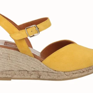 Sandalia Cuña Media Yute Amarillo