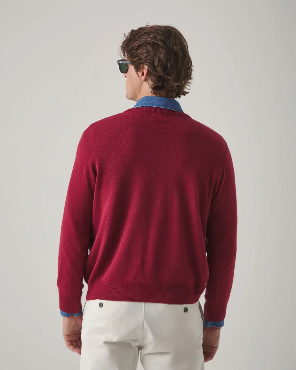 JERSEY ICONIC V NECK BURDEOS - Imagen 5