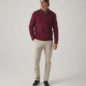 JERSEY ZIP BURDEOS