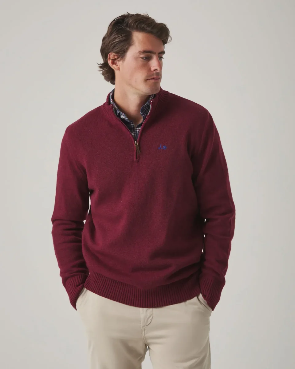 JERSEY ZIP BURDEOS - Imagen 3