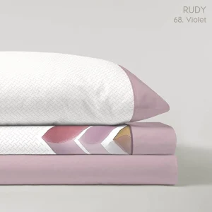 Juego de Sábanas blanco y violeta