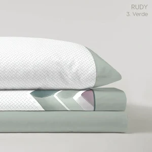 Juego de Sábanas blanco y verde