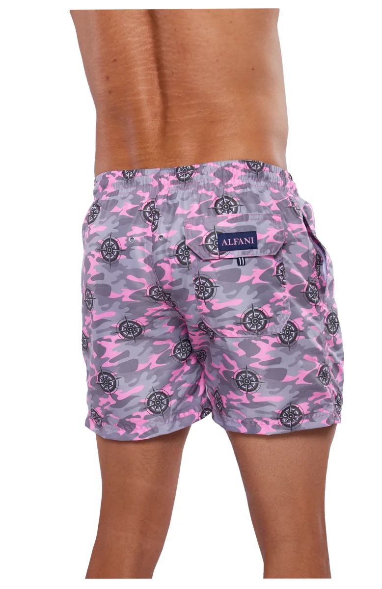 Traje De Baño Corto para Hombre Camuflaje Rosa - Imagen 3