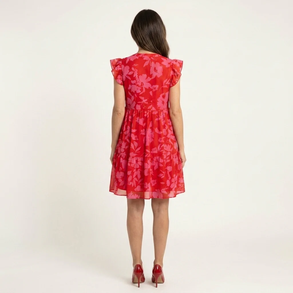 Vestido Floral Manga Abullonada - Imagen 3