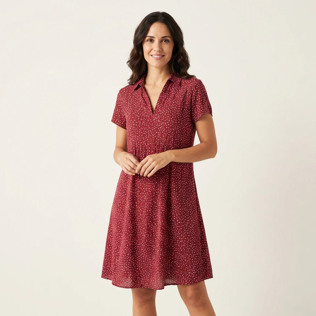 Vestido Camisa Manga Corta