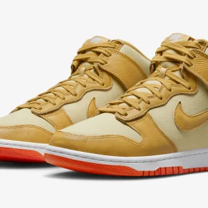 Nike Dunk High Wheat Gold Safety Orange