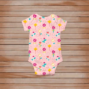 Body para bebe (mameluco) estampado con Flores