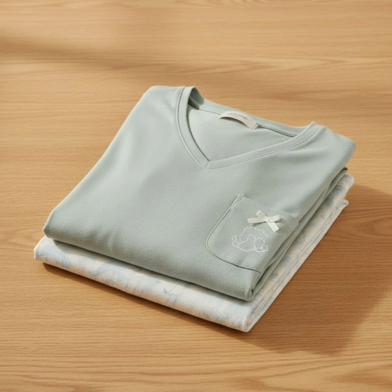 Pijama verde de invierno para mujer - Imagen 3