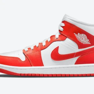 WMNS Air Jordan 1 Mid in Orange and White