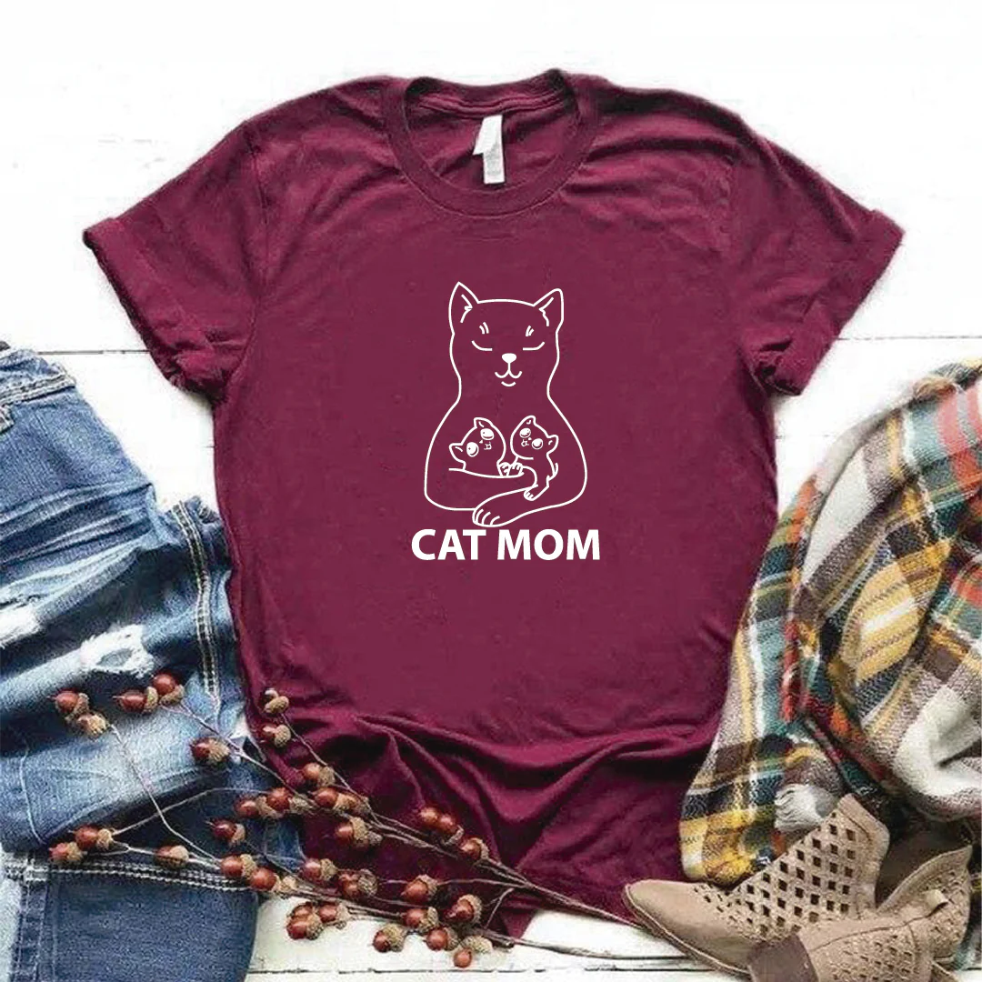 Camisa estampada tipo T-shirt Cat mom 3 - Imagen 5