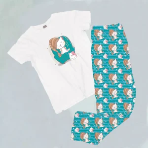 Pijama estampada de pantalón Largo Gato sofa durmiendo